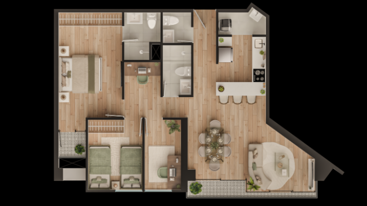 Plano del modelo X03 del proyecto ZEGARRA 920 en Jesus Maria