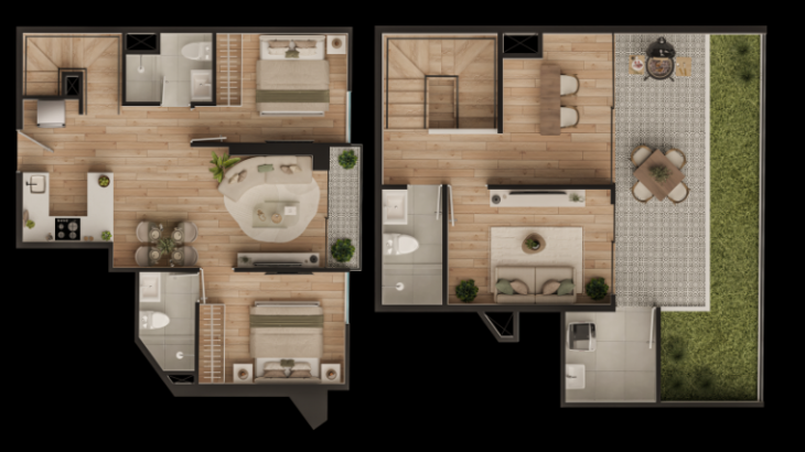 Plano del modelo 1102 del proyecto ZEGARRA 920 en Jesus Maria
