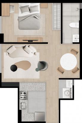 Plano del modelo Tipo 01 del proyecto HUB en Lince