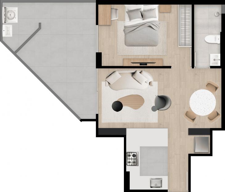 Plano del modelo Tipo 05 del proyecto HUB en Lince