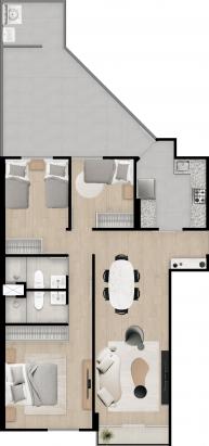 Plano del modelo Tipo 04 del proyecto HUB en Lince