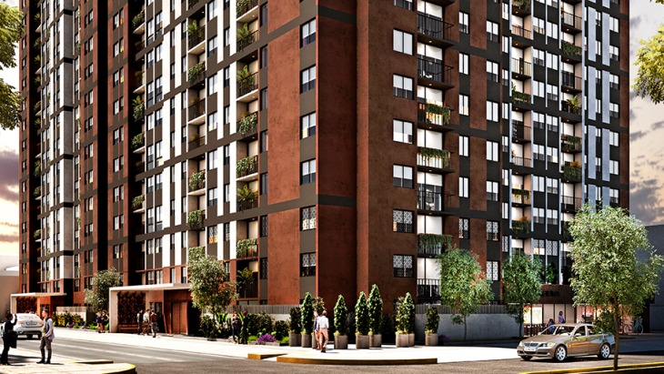 Fachada principal del proyecto Jardines de Colonial en Callao