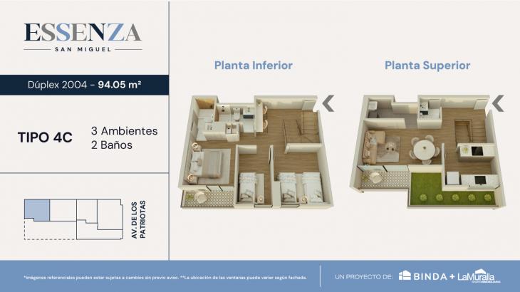 Plano del modelo TIPO 4 - C del proyecto ESSENZA en San Miguel