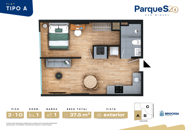 Plano del modelo TIPO A del proyecto SERIE 20 en San Miguel