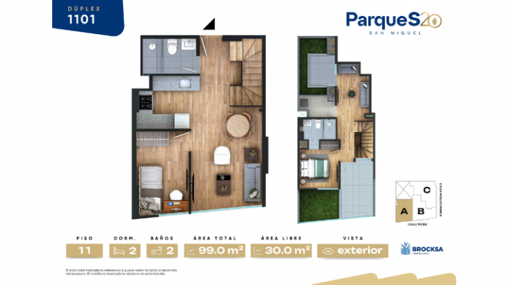 Plano del modelo TIPO 1101 del proyecto SERIE 20 en San Miguel