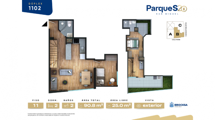 Plano del modelo TIPO 1102 del proyecto SERIE 20 en San Miguel