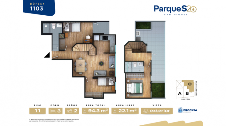 Plano del modelo TIPO 1103 del proyecto SERIE 20 en San Miguel