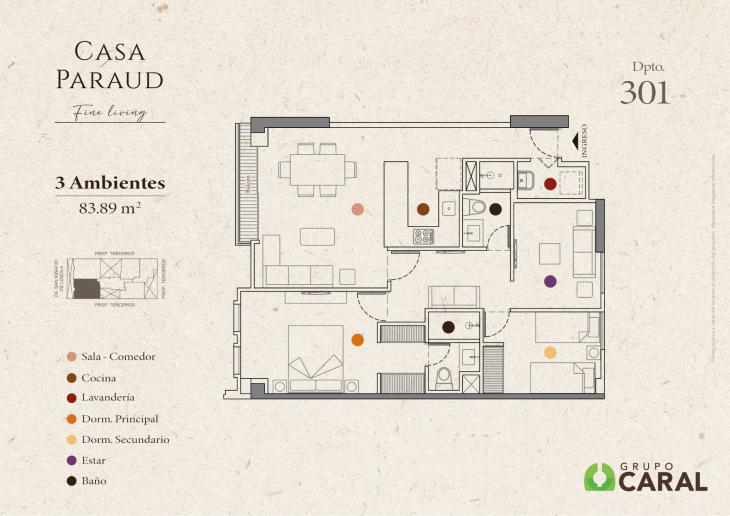Plano del modelo X01 del proyecto Casa Paraud en Miraflores