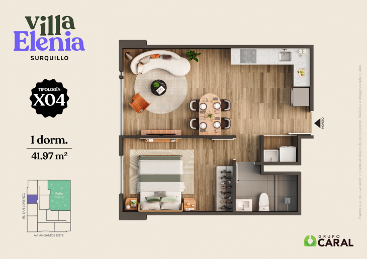 Plano del modelo X04 del proyecto Villa Elenia en Surquillo