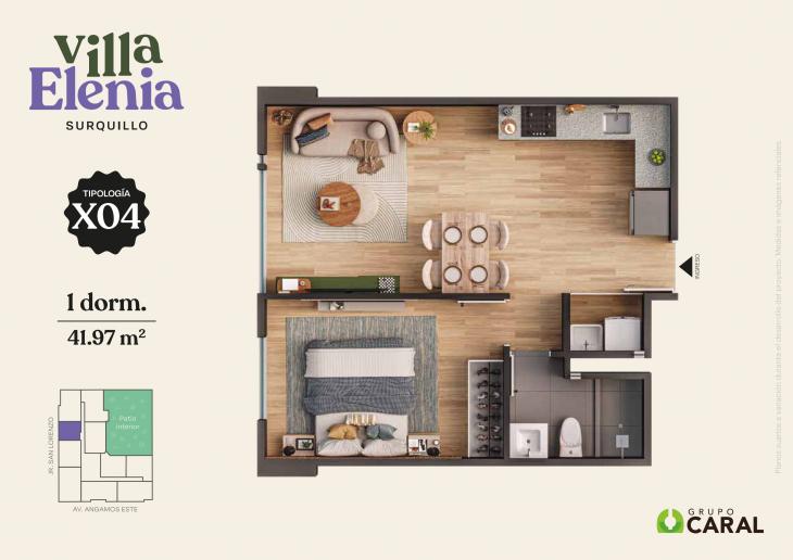 Plano del modelo X04 del proyecto Villa Elenia en Surquillo