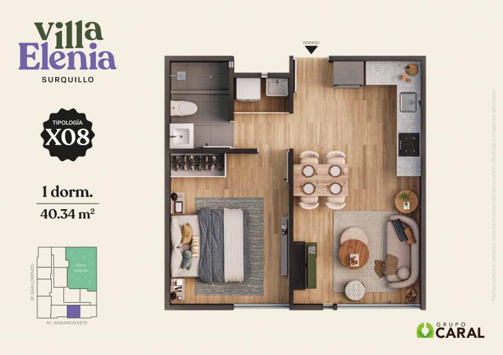 Plano del modelo X08 del proyecto Villa Elenia en Surquillo