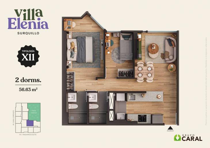 Plano del modelo X11 del proyecto Villa Elenia en Surquillo