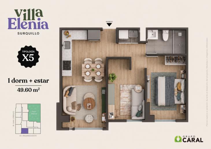 Plano del modelo X5 del proyecto Villa Elenia en Surquillo
