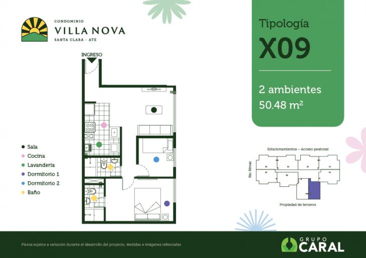 Plano del modelo X09 del proyecto Condominio Villa Nova - Santa Clara Ate en Ate