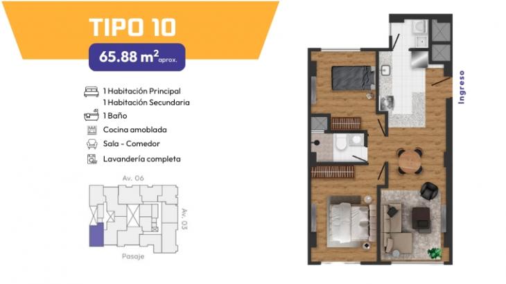 Plano del modelo TIPO 10 del proyecto LUMINE en Cusco
