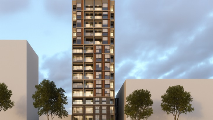 Fachada principal del proyecto OPHERA en Miraflores