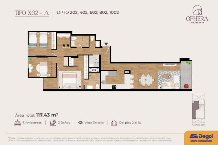 Plano del modelo X02-A del proyecto OPHERA en Miraflores