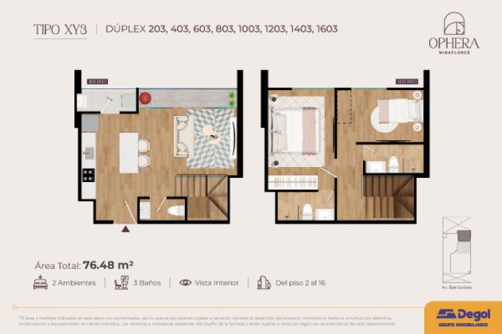 Plano del modelo XY3 del proyecto OPHERA en Miraflores