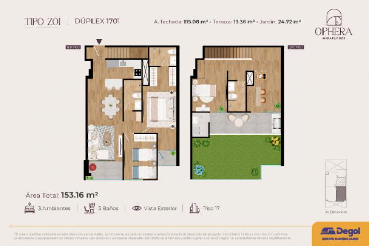 Plano del modelo Z01 del proyecto OPHERA en Miraflores
