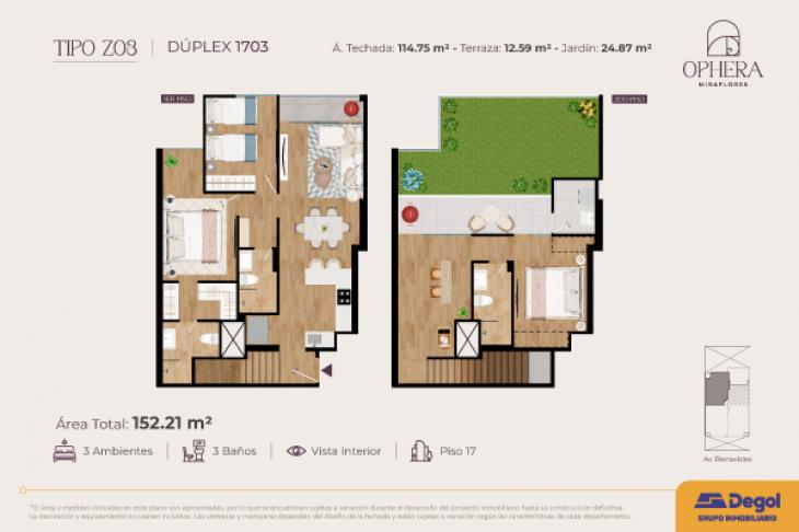 Plano del modelo Z03 del proyecto OPHERA en Miraflores