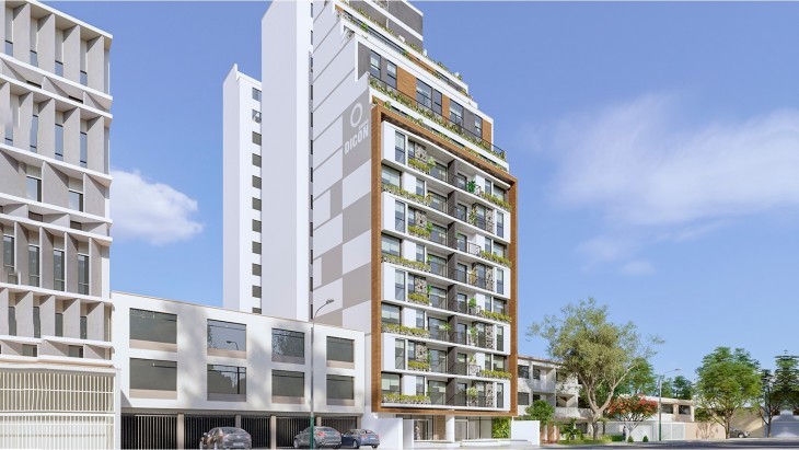 Fachada principal del proyecto SUMA LOS GERANIOS 124 en San Isidro