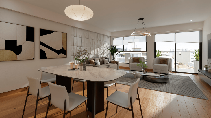 Plano del modelo B del proyecto RESIDENCIAL ALTAVIA en San Isidro