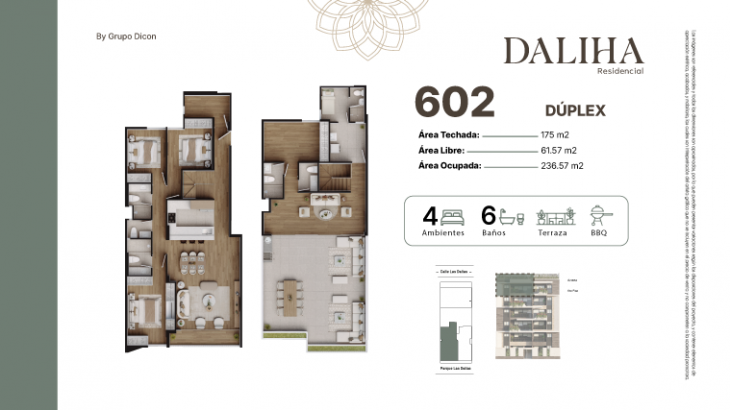 Plano del modelo K del proyecto DALIHA en Santiago De Surco