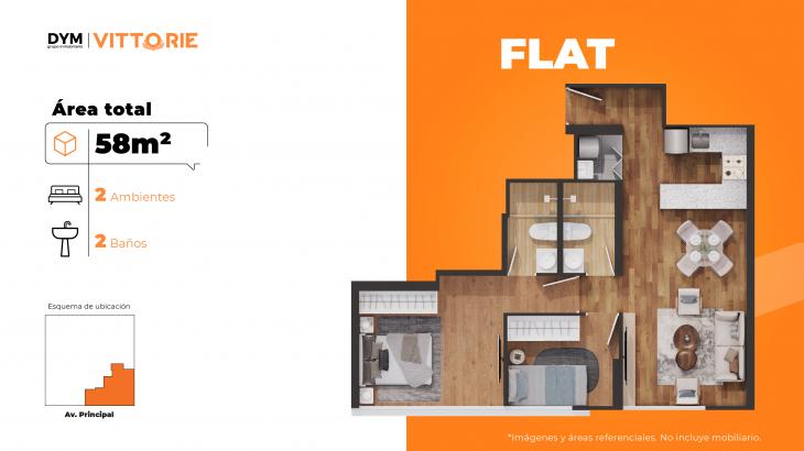 Plano del modelo TIPO E del proyecto VITTORIE en Surquillo