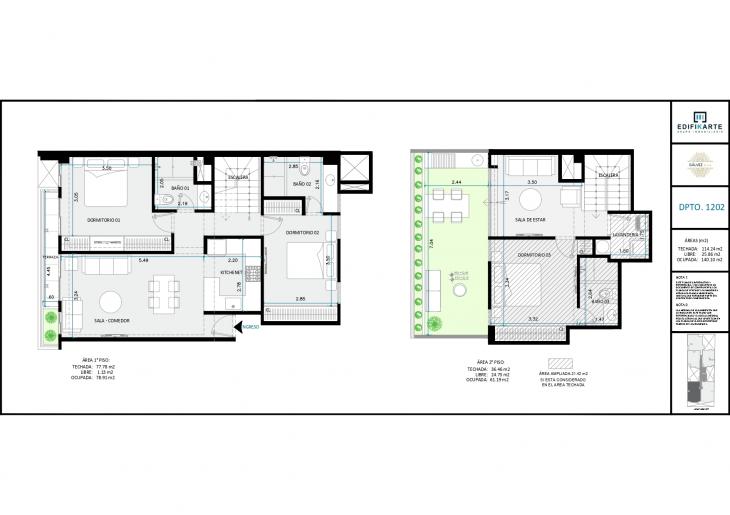 Plano del modelo 1202 del proyecto JOSÉ GÁLVEZ 454 en Miraflores