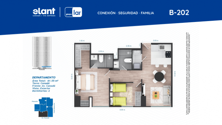 Plano del modelo Modelo 2 - Fase 2 (B-02B) del proyecto Elant | Fase 2 en La Victoria