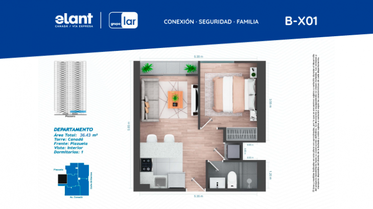 Plano del modelo Modelo 1 - Fase 2 (B-01) del proyecto Elant | Fase 2 en La Victoria