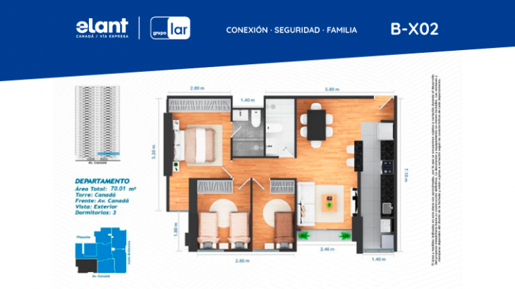 Plano del modelo Modelo 2 - Fase 2 (B-02) del proyecto Elant | Fase 2 en La Victoria