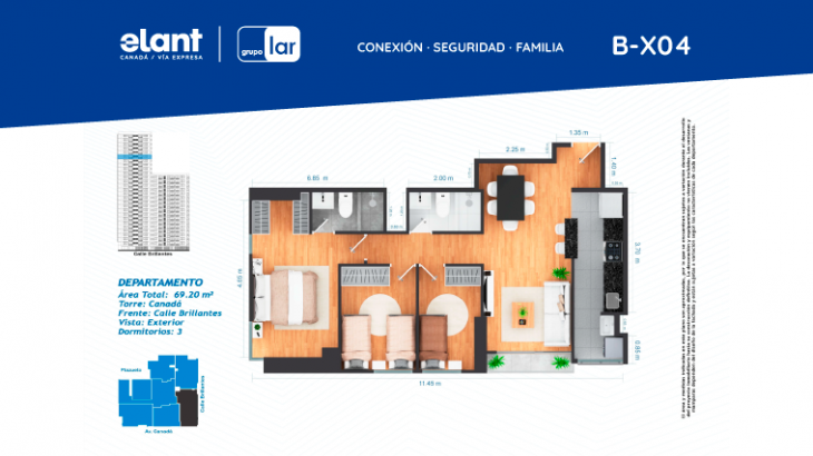 Plano del modelo Modelo 4 - Fase 2 (B-04) del proyecto Elant | Fase 2 en La Victoria
