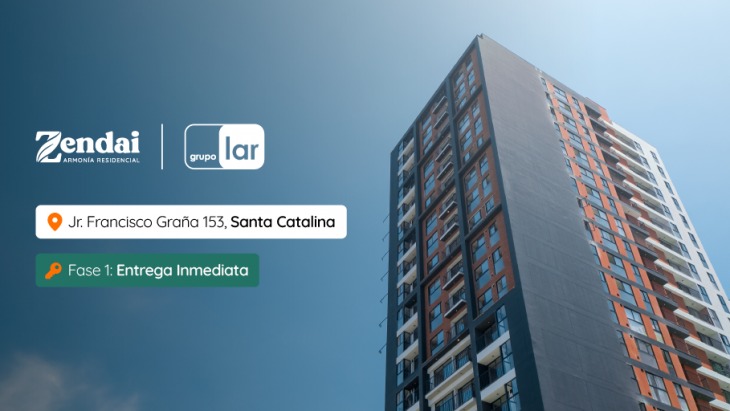 Fachada principal del proyecto Zendai | Fase 1 en La Victoria