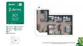Plano del modelo 2C1 del proyecto Zendai | Fase 2 en La Victoria