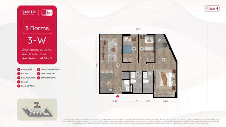 Plano del modelo 3-W del proyecto QANTUA | FASE 4 en Cercado De Lima