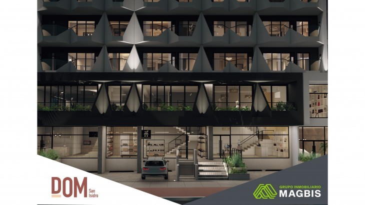 Fachada principal del proyecto DOM en San Isidro