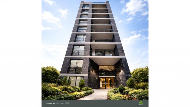 Fachada principal del proyecto PARQUE NU en Miraflores