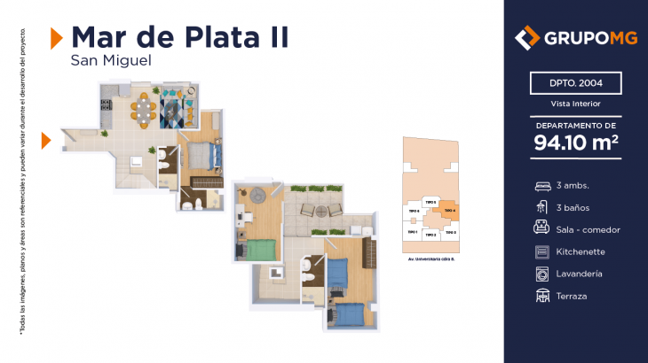 Plano del modelo 4 del proyecto MAR DE PLATA II - SAN MIGUEL en San Miguel