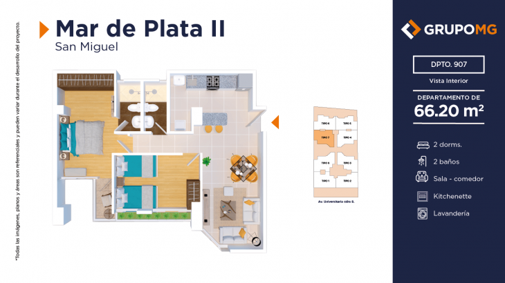 Plano del modelo 7 del proyecto MAR DE PLATA II - SAN MIGUEL en San Miguel