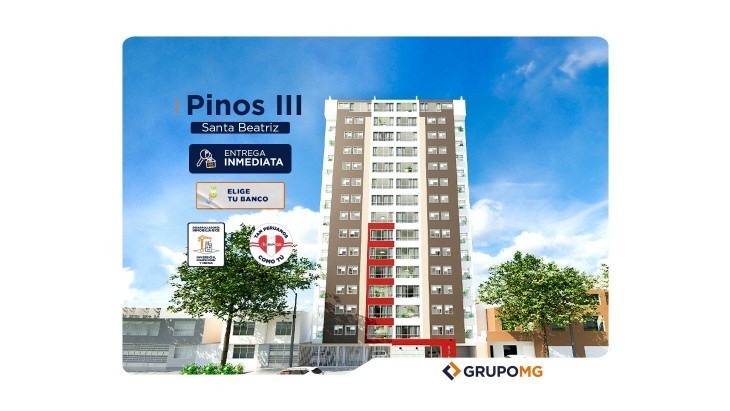 Fachada principal del proyecto LOS PINOS III -SANTA BEATRIZ en Cercado De Lima
