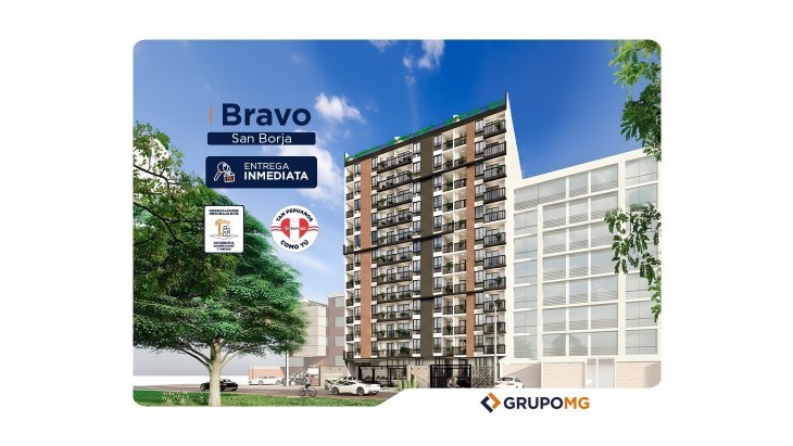 Fachada principal del proyecto BRAVO - SAN BORJA en San Borja