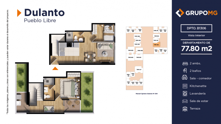 Plano del modelo 6d del proyecto DULANTO - PUEBLO LIBRE en Pueblo Libre