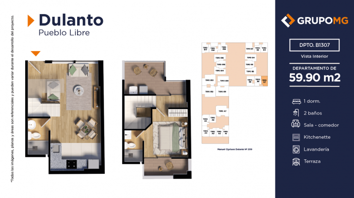 Plano del modelo 7b del proyecto DULANTO - PUEBLO LIBRE en Pueblo Libre