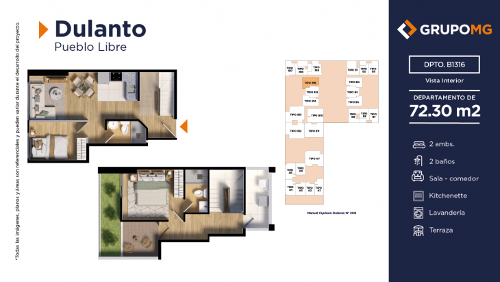 Plano del modelo 16 del proyecto DULANTO - PUEBLO LIBRE en Pueblo Libre