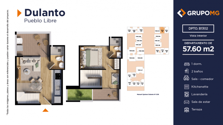 Plano del modelo 2a del proyecto DULANTO - PUEBLO LIBRE en Pueblo Libre