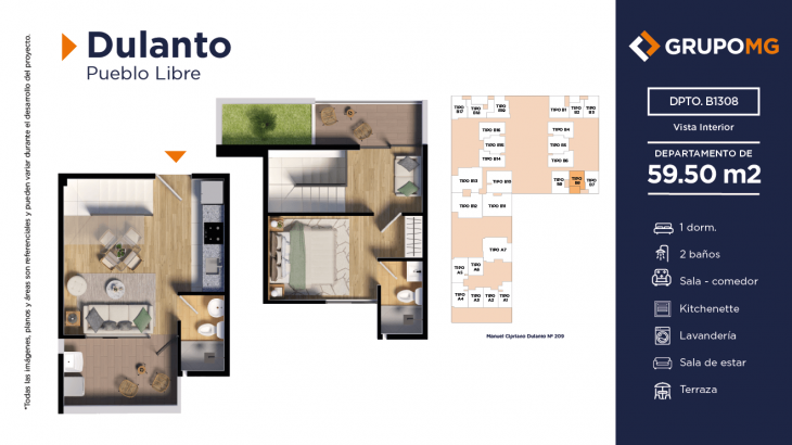 Plano del modelo 8c del proyecto DULANTO - PUEBLO LIBRE en Pueblo Libre
