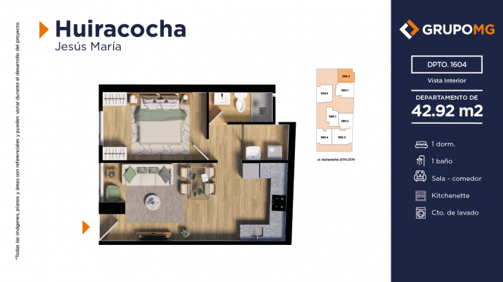 Plano del modelo Tipo4 del proyecto HUIRACOCHA - JESÚS MARÍA en Jesus Maria