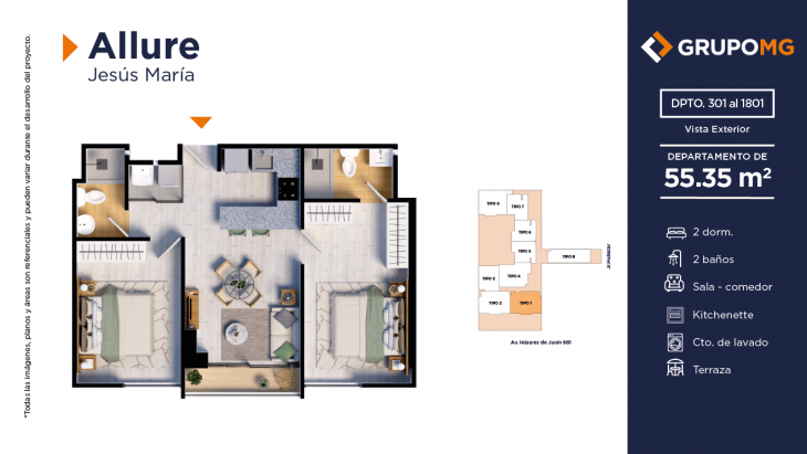 Plano del modelo 1 del proyecto ALLURE - JESÚS MARÍA en Jesus Maria