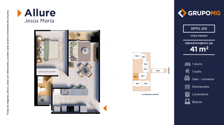 Plano del modelo 2b del proyecto ALLURE - JESÚS MARÍA en Jesus Maria